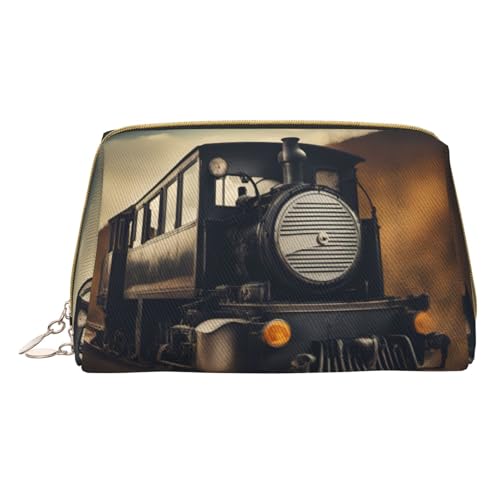 Longzehao Make-up-Tasche mit Lokomotiven-Druck, Leder, Reißverschluss, Kosmetiktasche, Reise-Organizer, Kulturbeutel, Weiss/opulenter Garten, Einheitsgröße von Longzehao
