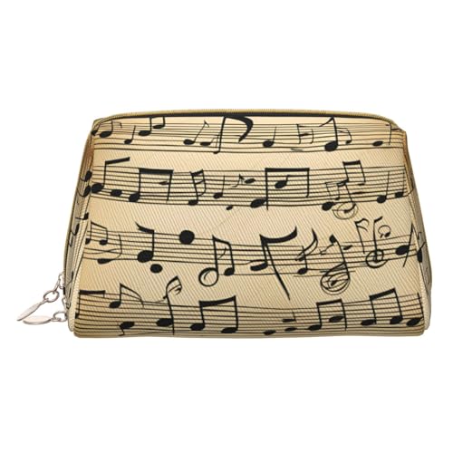 Longzehao Make-up-Tasche mit Musiknoten-Aufdruck, Leder, Reißverschluss, Kosmetiktasche, Reise-Organizer, Kulturbeutel, Weiss/opulenter Garten, Einheitsgröße von Longzehao