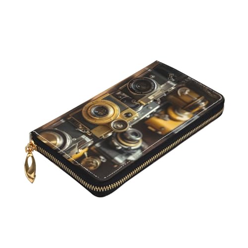 Longzehao Retro Cool Camera Collection Print Premium Leather Zip Around Wallet for Men and Women Checkbook Cover RFID Blocking Longzehao Retro Cool Camera Collection Print Premium Leather Zip Around Wallet for Men and Women Checkbook Cover RFID Blocking von Longzehao