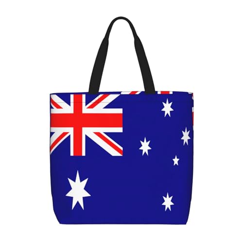 Longzehao Schultertasche mit großem Fassungsvermögen und Reißverschluss, wiederverwendbare Einkaufstasche mit australischer Flagge von Longzehao