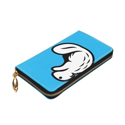 Longzehao Schwarze Geldbörse mit Biber-Aufdruck, Premium-Leder, mit Reißverschluss, für Damen und Herren, Scheckbuchhülle, RFID-Blockierung von Longzehao