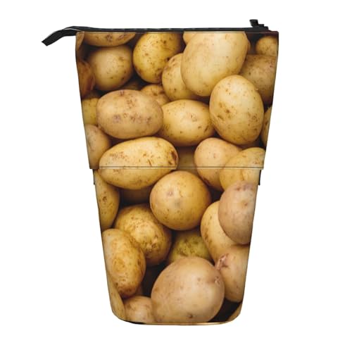 Longzehao Teleskop-Federmäppchen mit Gartenkartoffel-Druck, Stifthalter, Pop-Up-Aufbewahrungsetui, stehend, tragbares Stifteetui von Longzehao