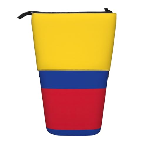 Longzehao Teleskop-Federmäppchen mit Kolumbien-Motiv, Stifthalter, Pop-Up-Aufbewahrungsetui, stehend, tragbares Stifteetui von Longzehao