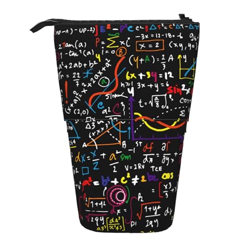 Longzehao Teleskop-Federmäppchen mit Mathe-Formel-Druck, Stifthalter, Pop-Up-Aufbewahrungsetui, stehend, tragbares Stifteetui von Longzehao