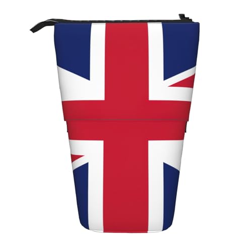 Longzehao Teleskop-Federmäppchen mit britischer Flagge, Stifthalter, Pop-Up-Aufbewahrungsetui, stehend, tragbares Stifteetui von Longzehao