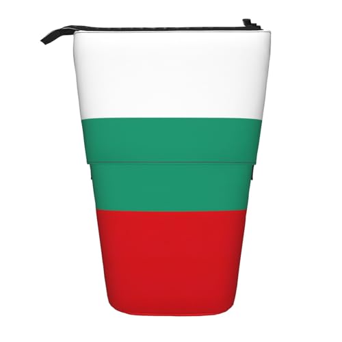 Longzehao Teleskop-Federmäppchen mit bulgarischer Flagge, Stifthalter, Pop-Up-Aufbewahrungsetui, stehend, tragbares Stifteetui von Longzehao
