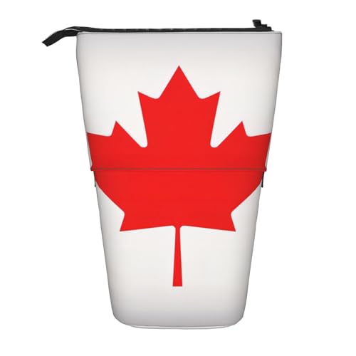 Longzehao Teleskop-Federmäppchen mit kanadischer Flagge, Stifthalter, Pop-Up-Aufbewahrungsetui, stehend, tragbares Stifteetui von Longzehao