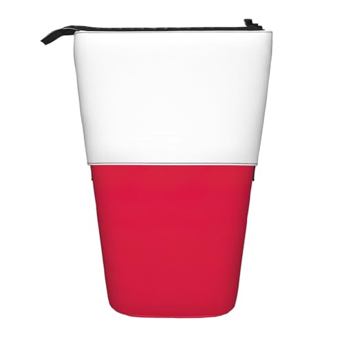 Longzehao Teleskop-Federmäppchen mit polnischer Flagge, Stifthalter, Pop-Up-Aufbewahrungsetui, stehend, tragbares Stifteetui von Longzehao