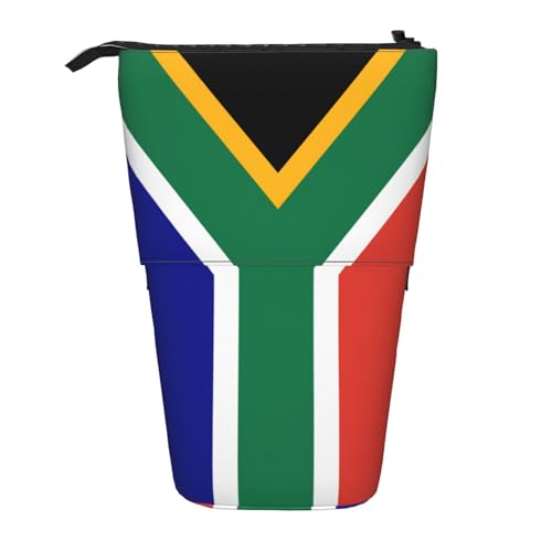 Longzehao Teleskop-Federmäppchen mit südafrikanischer Flagge, Stifthalter, Pop-Up-Aufbewahrungsetui, stehend, tragbares Stifteetui von Longzehao