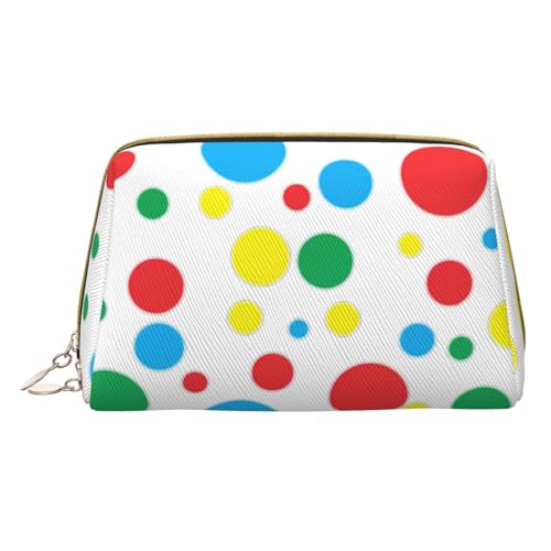 Longzehao Twister Make-up-Tasche aus Leder, mit Reißverschluss, Kosmetiktasche, Reise-Organizer, Kulturbeutel, Clutch, Weiß, Einheitsgröße, Weiß, One Size von Longzehao