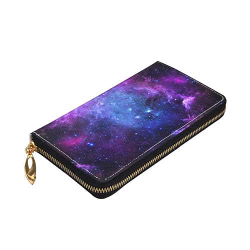 Longzehao Universum Galaxy Star Space Print Premium Leder Zip Around Wallet für Damen und Herren Scheckbuchhülle RFID Blocking von Longzehao