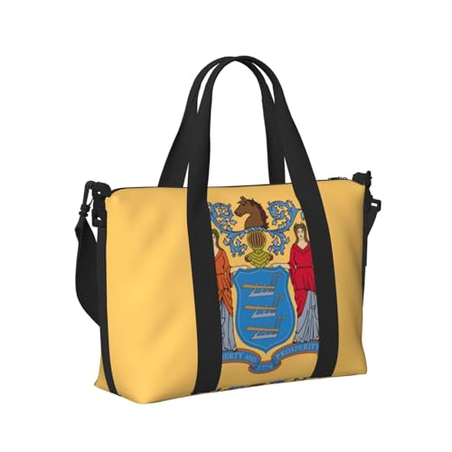 Reisetasche mit Flagge von New Jersey, Handheld-Schultertasche, Wochenendtasche, Übernachtungstasche für Yoga, Fitnessstudio, Reisen Reisetasche mit Flagge von New Jersey, Handheld-Schultertasche, Wochenendtasche, Übernachtungstasche für Yoga, Fitnessstudio, Reisen von Longzehao