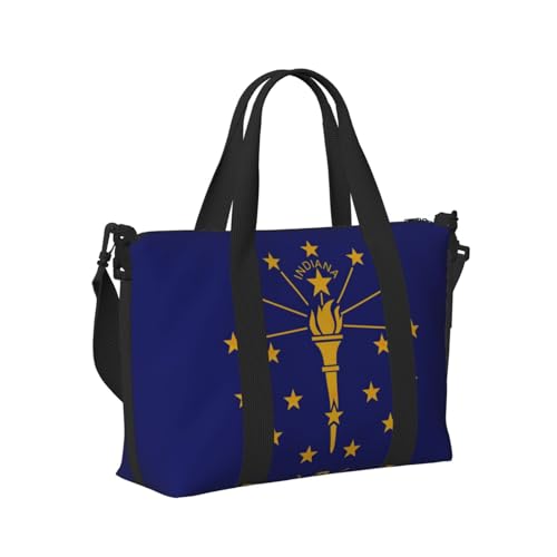 Reisetasche mit Indiana-Flaggen-Druck, tragbare Schultertasche, Wochenendtasche, Übernachtungstasche für Yoga, Fitnessstudio, Reisen Reisetasche mit Indiana-Flaggen-Druck, tragbare Schultertasche, Wochenendtasche, Übernachtungstasche für Yoga, Fitnessstudio, Reisen von Longzehao