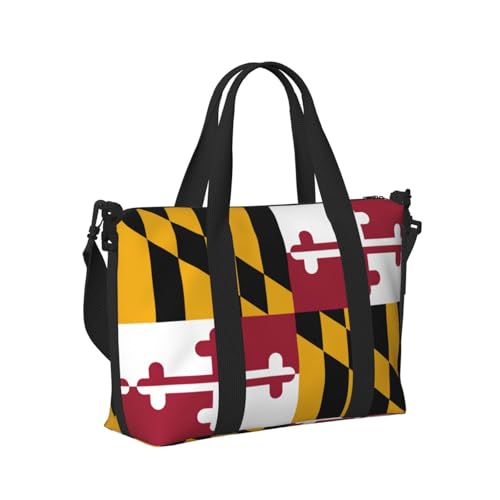 Reisetasche mit Maryland-Staatsflagge, Handheld-Schultertasche, Wochenendtasche, Übernachtungstasche für Yoga, Fitnessstudio, Reisen Reisetasche mit Maryland-Staatsflagge, Handheld-Schultertasche, Wochenendtasche, Übernachtungstasche für Yoga, Fitnessstudio, Reisen von Longzehao
