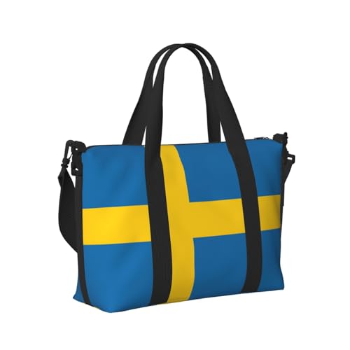 Reisetasche mit schwedischer Flagge, Handtasche, Schultertasche, Wochenendtasche, Übernachtungstasche für Yoga, Fitnessstudio, Reisen Reisetasche mit schwedischer Flagge, Handtasche, Schultertasche, Wochenendtasche, Übernachtungstasche für Yoga, Fitnessstudio, Reisen von Longzehao