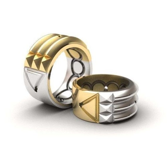 Atlantean Bar Ring 10K/14K/18K Weiß, Gelb, Rose Grün Gold, Vergoldet & Silber Atlantis Heilung Energie Gesundheit Symbol Männer Frauen Daumen von LoniDesignGroup