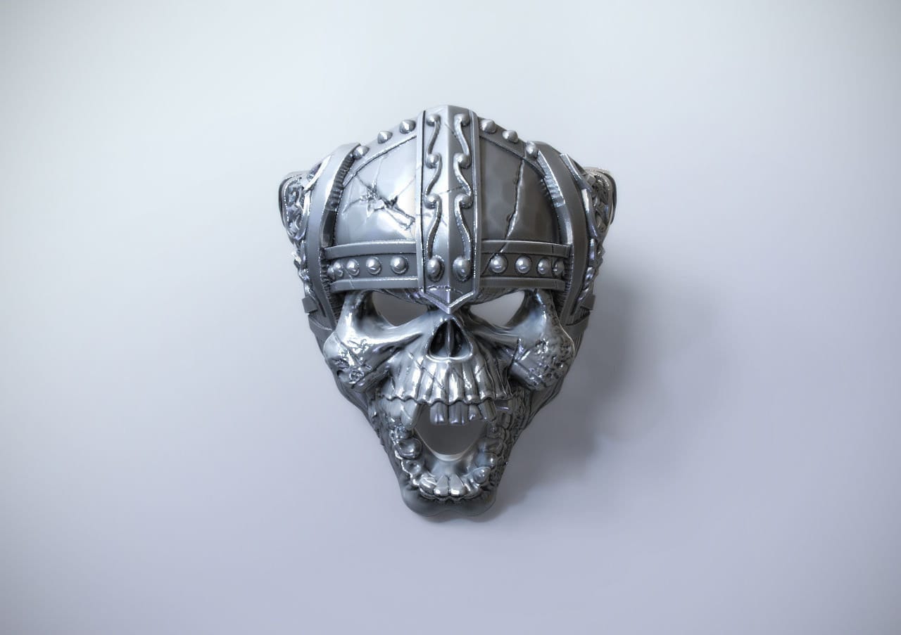 Bjorn Viking Schädel Ring 10K/14K/18K Weiß, Gelb, Rose, Grün Gold, Vergoldet & Silber Skelett Krieger Biker Punk Gothic Männer Daumen von LoniDesignGroup