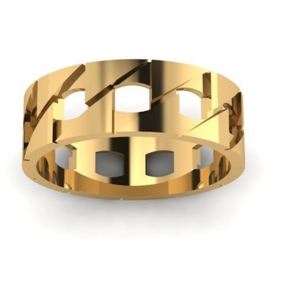 Bruce Herren Ring 10K/14K/18K Weiß, Gelb, Rose, Grün Gold, Vergoldet & Silber Hochzeit Band Kette Link Muster Designer Daumen Geschenk von LoniDesignGroup