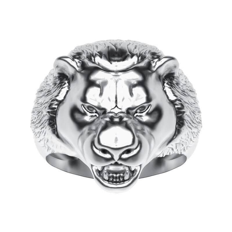 Felsigen Bär Ring 10 K/14K/18K Weiß, Gelb, Rose, Grün Gold, Vergoldet & Silber Tier Jäger Pet Zoo Biker Gothic Männer Daumen Geschenk von LoniDesignGroup