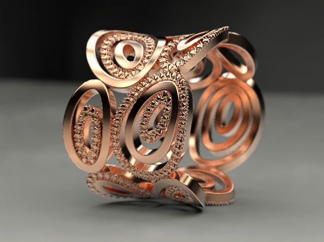 Marge Abstrakte Ring 10K/14K/18K Weiß, Gelb, Rose, Grün Gold, Vergoldet & Silber Designer Statement Mode Frauen Wirbelt Daumen Geschenk von LoniDesignGroup