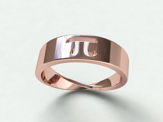 Mathe Zauberer Pi Ring 10K/14K/18K Weiß, Gelb, Rose, Grün Gold, Vergoldet & Silber Lehrer Professor Symbol Frauen Nummer Daumen Geschenk von LoniDesignGroup