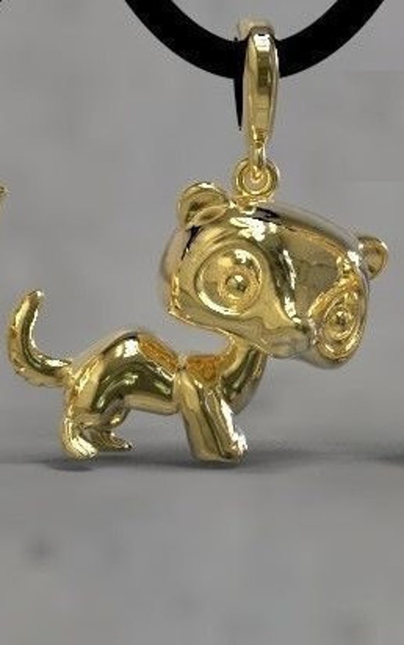 Minerva Nerz Anhänger 10K/14K/18K Weiß, Gelb, Rose, Grün Gold, Vergoldet & Silber Tier Eichhörnchen Wiesel Katze Haustier Tierarzt Halskette von LoniDesignGroup