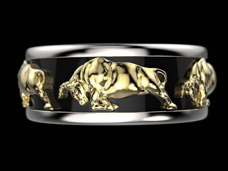 Torero Bull Ring 10K/14K/18K Weiß, Gelb, Rose, Grüngold, Vergoldet & Silber Toro Matador Spanien Tier Sternzeichen Männer Frauen Daumen Geschenk von LoniDesignGroup