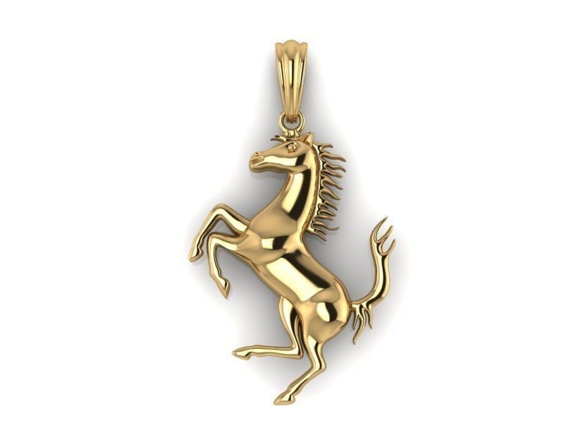 Yeehaw Pferd Anhänger 10K/14K/18K Weiß, Gelb, Rose, Grün Gold, Vergoldet & Silber Tier Bauernhof Rennen Pet Charm Halskette Cowboy Geschenk von LoniDesignGroup