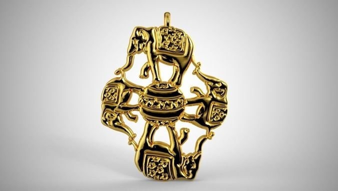 Zirkus Elefant Anhänger 10 K/14K/18K Weiß, Gelb, Rose, Grüngold, Vergoldet & Silber Tier Zoo Show Event Clown Charm Geschenk von LoniDesignGroup