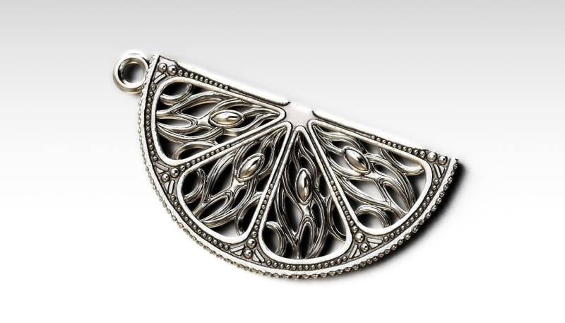 Zitrusfrüchte Anhänger 10K/14K/18K Weiß, Gelb, Rose, Grüngold, Vergoldet & Silber Zitrone Orange Lime Grapefruit Essen Charm Halskette von LoniDesignGroup