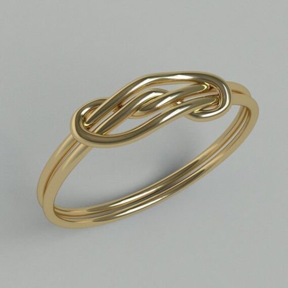 Zu Unendlichkeit Und Darüber Ring 10K/14K/18K Weiß, Gelb, Rose, Grün Gold, Vergoldet & Silber Knoten Geflecht Gewirr Verdreht Band Frauen Geschenk von LoniDesignGroup