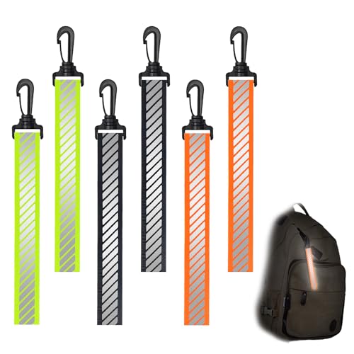 Lonimia Reflektierende Anhänger,Reflektor Anhänge,Anhänger schulranzen reflektor,running reflektoren,Reflektor Kinder,Reflektierende Schlüsselanhänger für Schulranzen Rucksack Joggen (Schwarz) von Lonimia