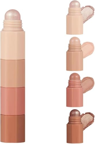 4-in-1-Lidschattenstift, matt, fein, hochpigmentiert, Lidschatten für Gesicht und Augen, Textmarker, langanhaltend, Shimmer von Lonnalee