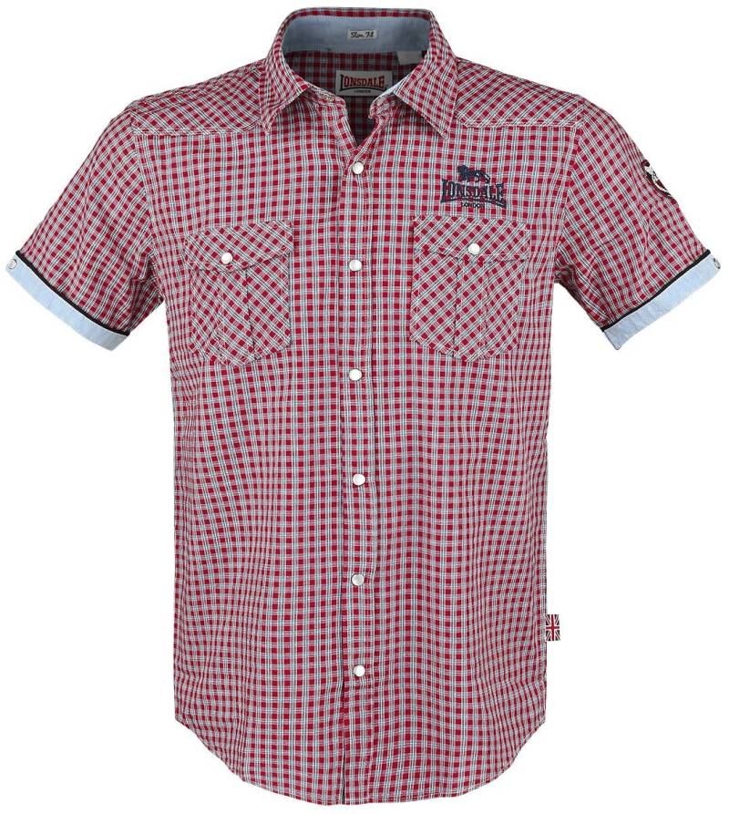 Lonsdale London Berny Kurzarmhemd rot in XXL von Lonsdale London