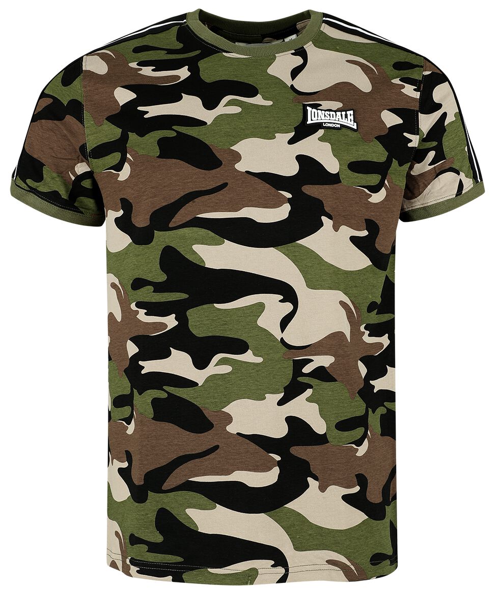 Lonsdale London - Camouflage/Flecktarn T-Shirt - GUNNISTA - S bis XXL - für Männer - Größe S - woodland von Lonsdale London