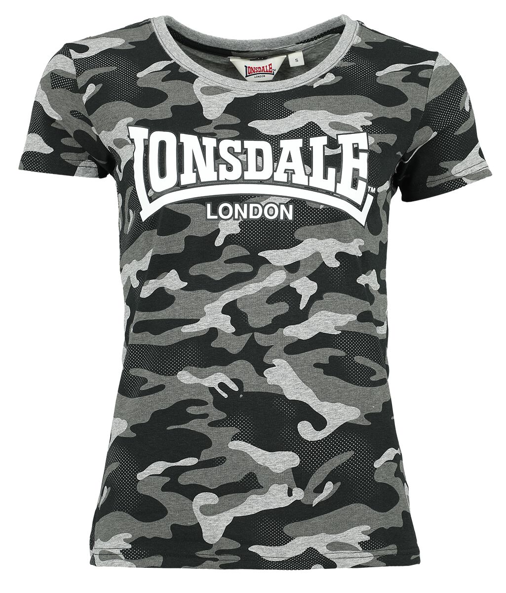 Lonsdale London - Camouflage/Flecktarn T-Shirt - SETTISCARTH - XS bis XXL - für Damen - Größe L - graucamo von Lonsdale London