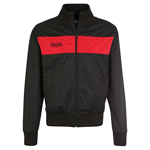 Lonsdale Herren Trainingsjacke schmale Passform ALNWICK, Black/Red, XXXL von Lonsdale