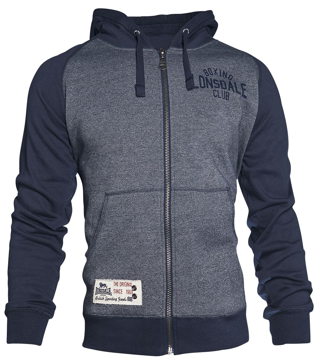 Lonsdale London Kapuzenjacke - Slough - M bis 5XL - für Männer - Größe 4XL - blau meliert von Lonsdale London