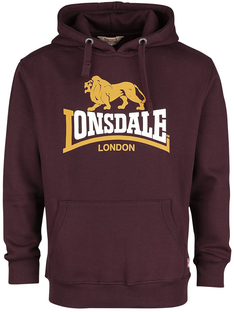 Lonsdale London Kapuzenpullover - Thurning - S bis M - für Männer - Größe S - bordeaux von Lonsdale London