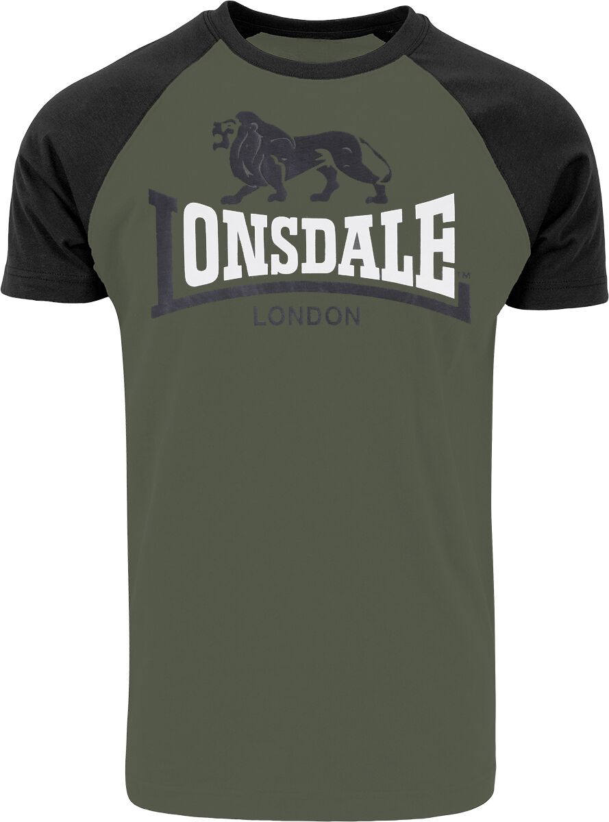 Lonsdale London Magilligan T-Shirt oliv schwarz in XXL von Lonsdale London