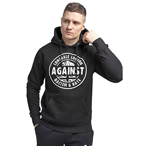 Lonsdale London Herren Linford Hooded Sweatshirt, Schwarz, M EU von Lonsdale