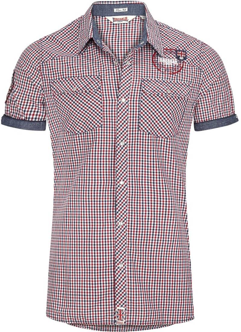 Lonsdale London Reigate Kurzarmhemd blau rot weiß in XL von Lonsdale London