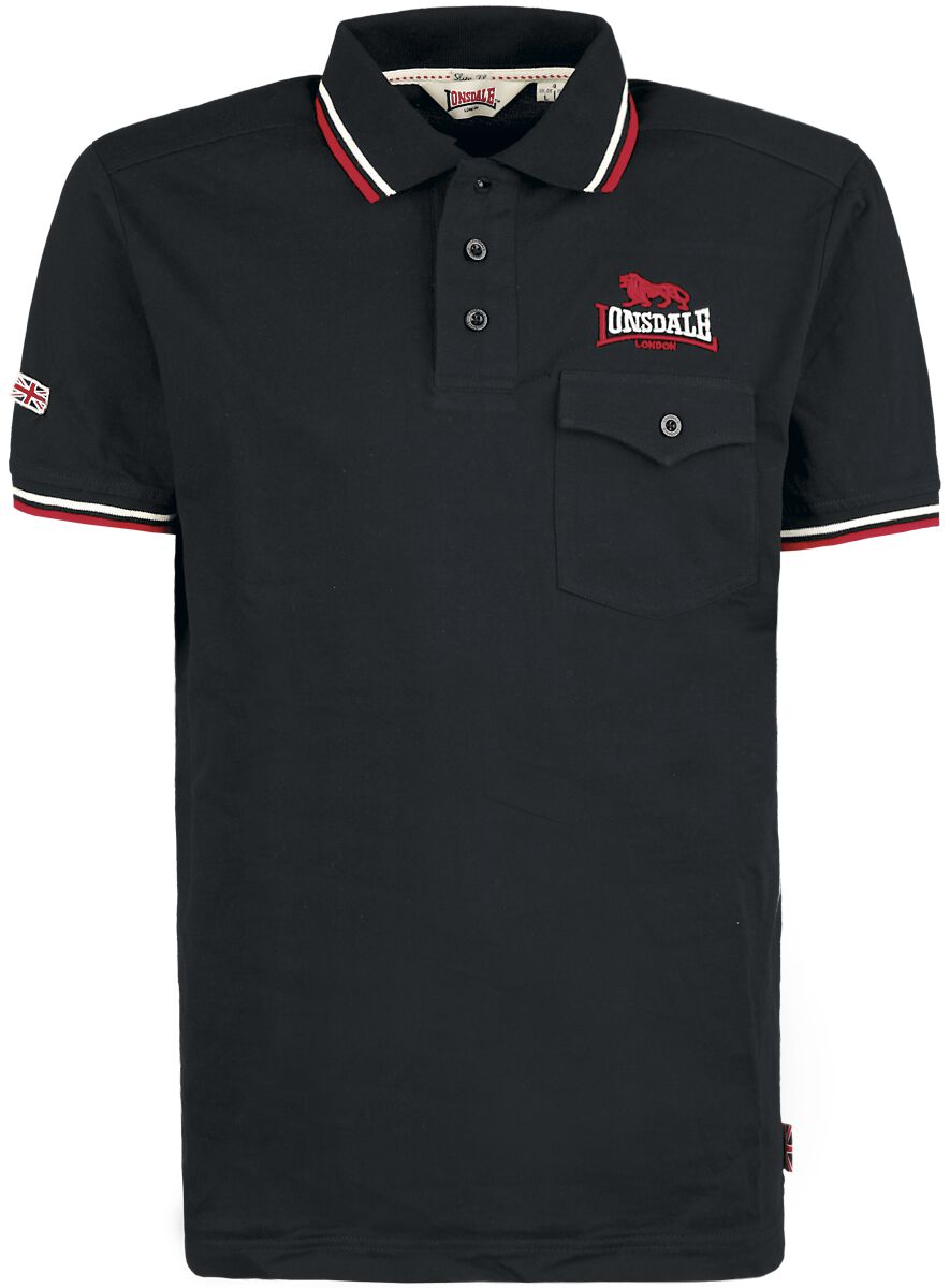 Lonsdale London - Rockabilly Poloshirt - Lynton - M bis 3XL - für Männer - Größe 3XL - schwarz von Lonsdale London