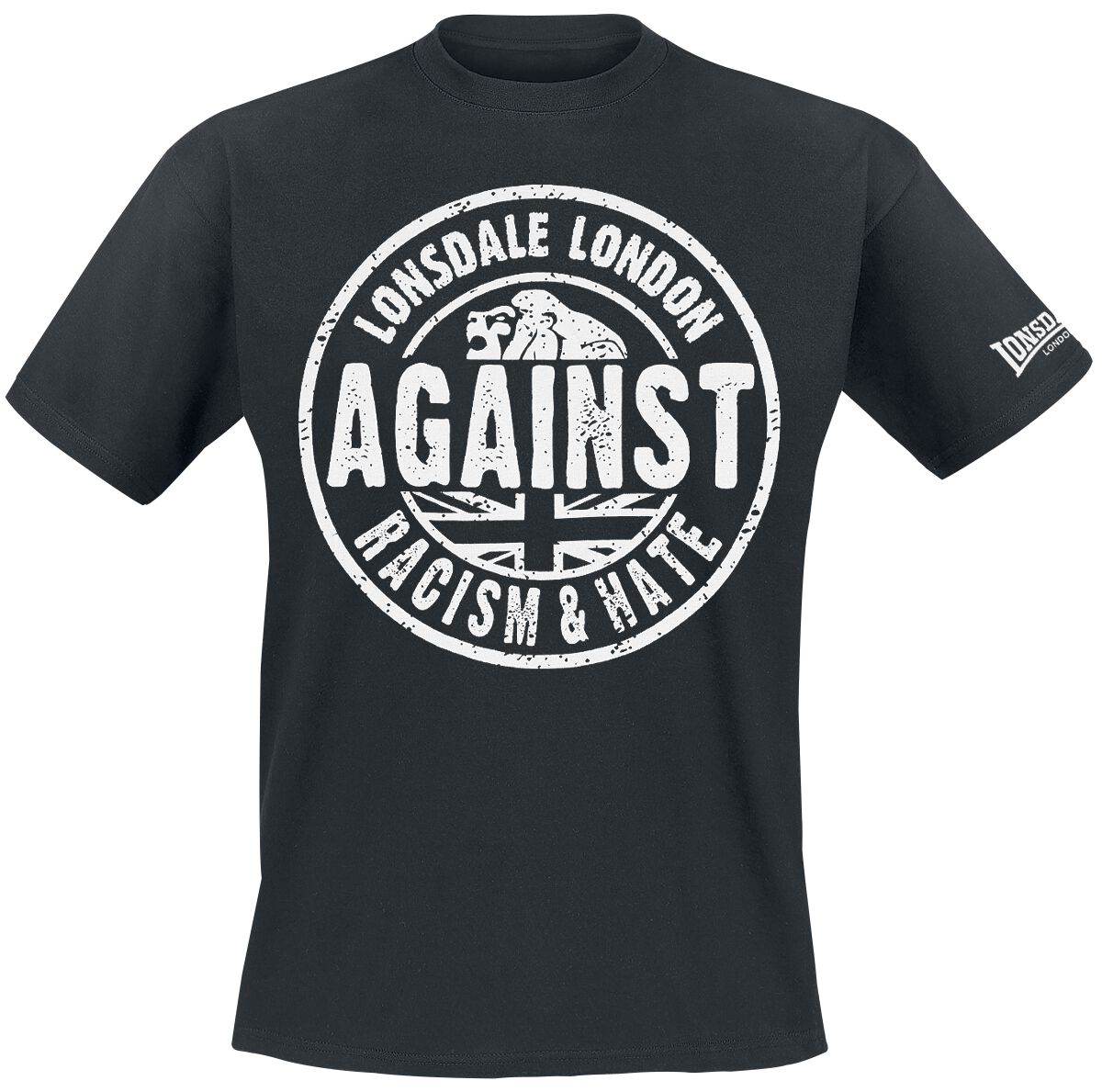 Lonsdale London T-Shirt - Against Racism - S bis 3XL - für Männer - Größe S - schwarz von Lonsdale London