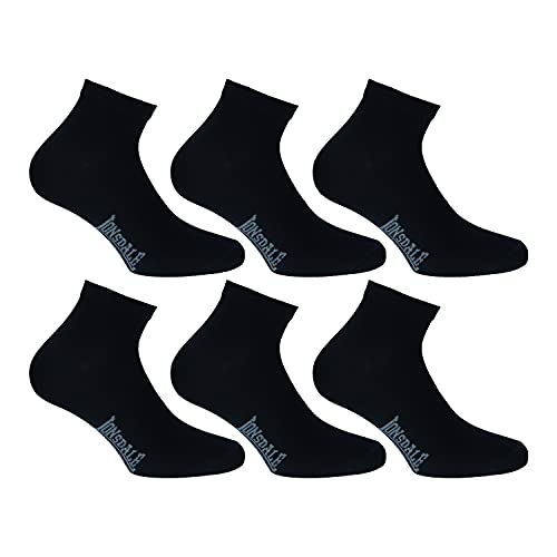 Lonsdale 6 Paar Quarter-Socken, Höhe über dem Knöchel, ausgezeichnete Qualität aus mercerisierter Baumwolle (Schwarz, 35-38) von Lonsdale