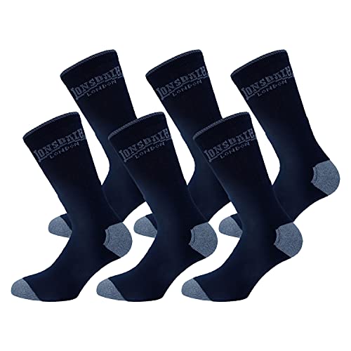 Lonsdale 6 Paar Tennis Socken, ausgezeichnete Baumwollqualität (Blau, 43-46) von Lonsdale