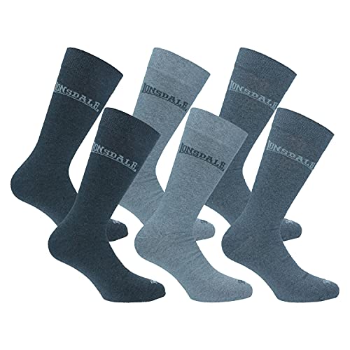 Lonsdale 6 Paar kurze Socken, mittlere Wadenhöhe, ausgezeichnete Baumwollqualität (Anthrazit, Mittelgrau, Melangegrau, 39-42) von Lonsdale