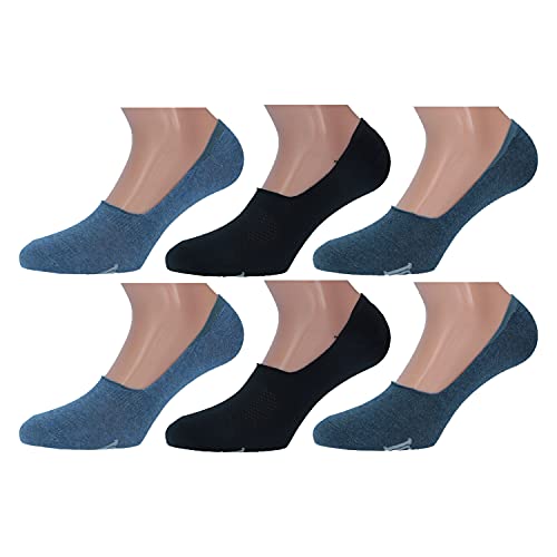 Lonsdale 6 Paar unsichtbare Socken, ausgezeichnete Baumwollqualität, rutschfeste Zone an der Ferse (Mix Blau, 39-42) von Lonsdale