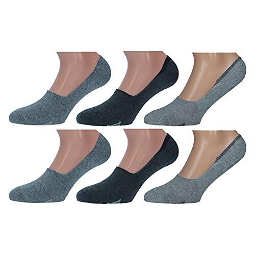 Lonsdale 6 Paar unsichtbare Socken, ausgezeichnete Baumwollqualität, rutschfeste Zone an der Ferse (Mix Gris, 43-46) von Lonsdale