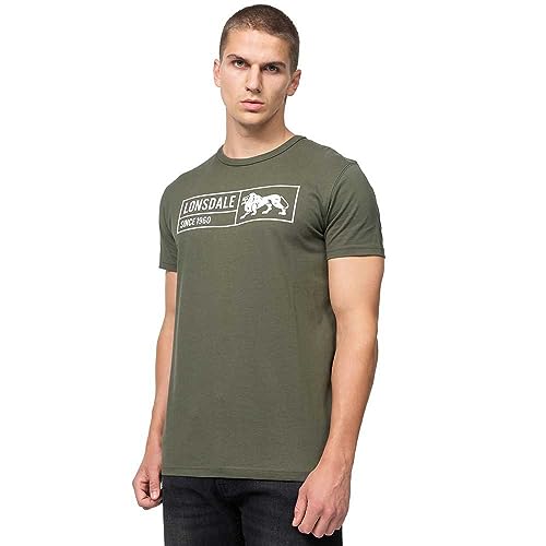 Lonsdale Herren CADAMSTOWN T-Shirt, Olive/White, XL von Lonsdale